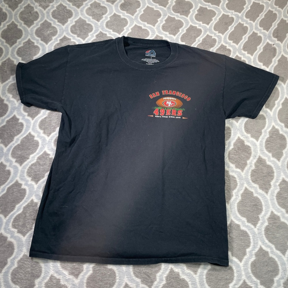 Majestic T-Shirt Men Large Black San Francisco 49ers Pride Since 1946 Graphic